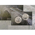 ANDORRA 2021- 2 X 1,25 EURO - Cultural Heritage of Andorra - Narcissus Poeticus - Margineda Bridge