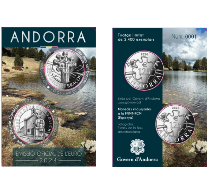 ANDORRA 2024 - 2 X 1,25 EURO - Cultureel erfgoed uit Andorra - Zevenarmig kruis - Onze Lieve Vrouw van Kanolikh