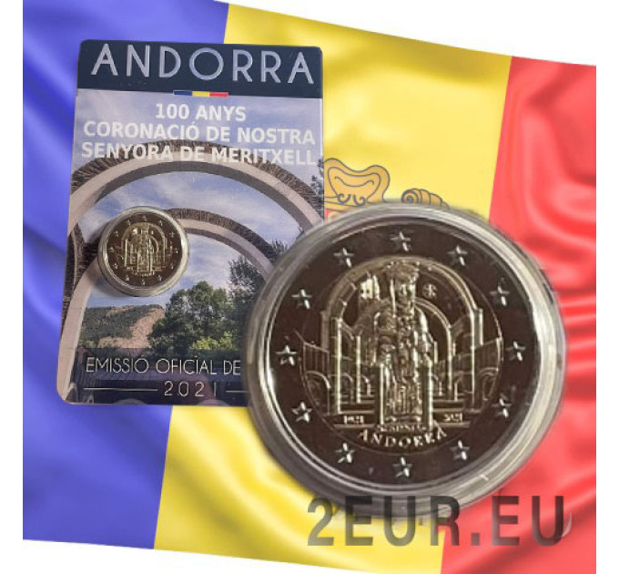Andorra 2 euro BU coincard 2021 - 100ste verjaardag van de kroning - Onze-Lieve-Vrouw van Meritxell