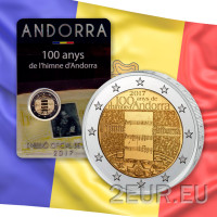 Andorra 2 euro BU coincard 2017 - 100 jaar volkslied van Andorra