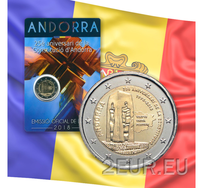 Andorra 2 euro BU coincard 2018 - 25e verjaardag van de grondwet van Andorra  
