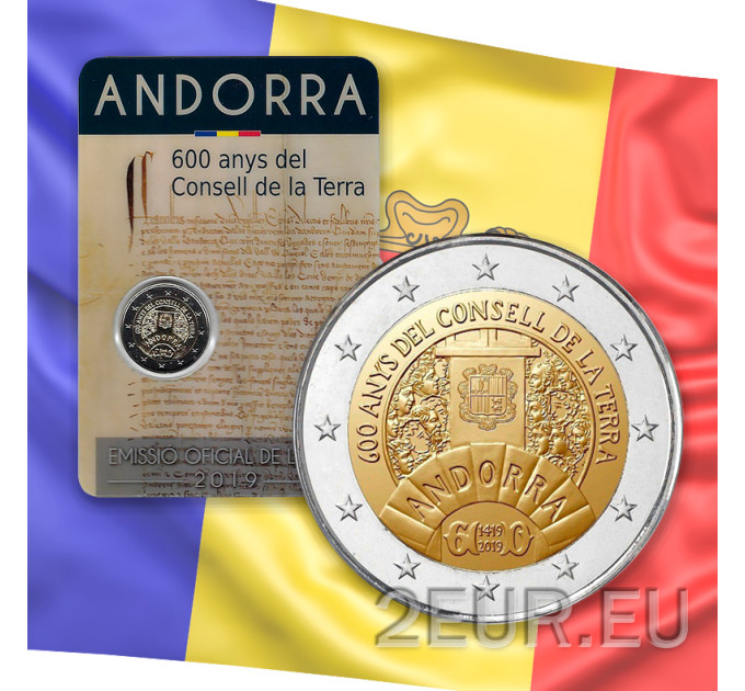 Andorra 2 euro BU coincard 2019/2 - 600 jaar Consell de La Terra