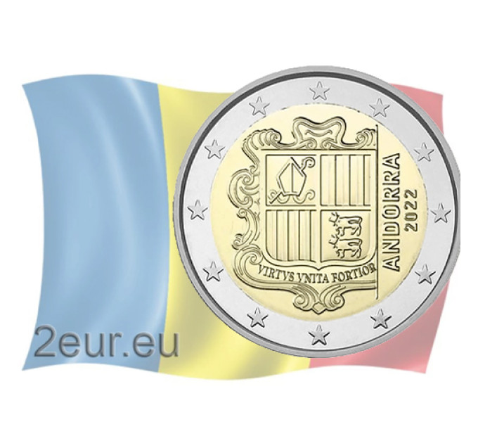 Andorra 2€ UNC 2022 - Wapenschild