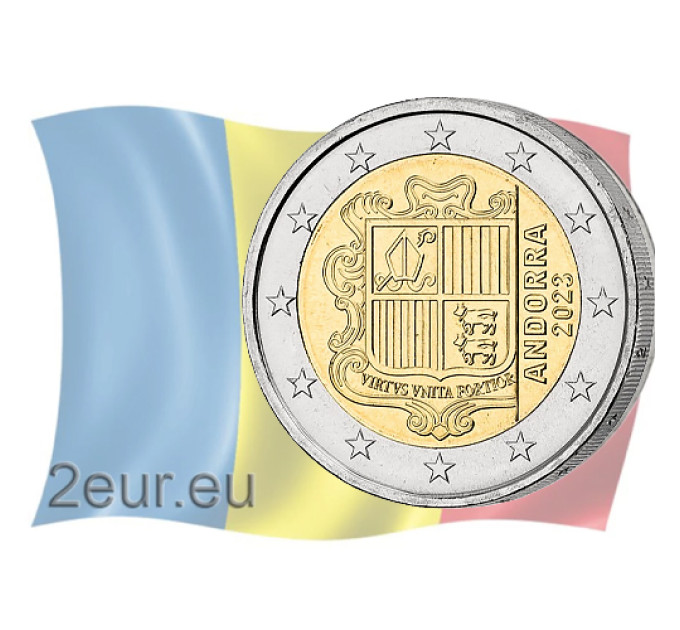Andorra 2€ UNC 2023 - Wapenschild