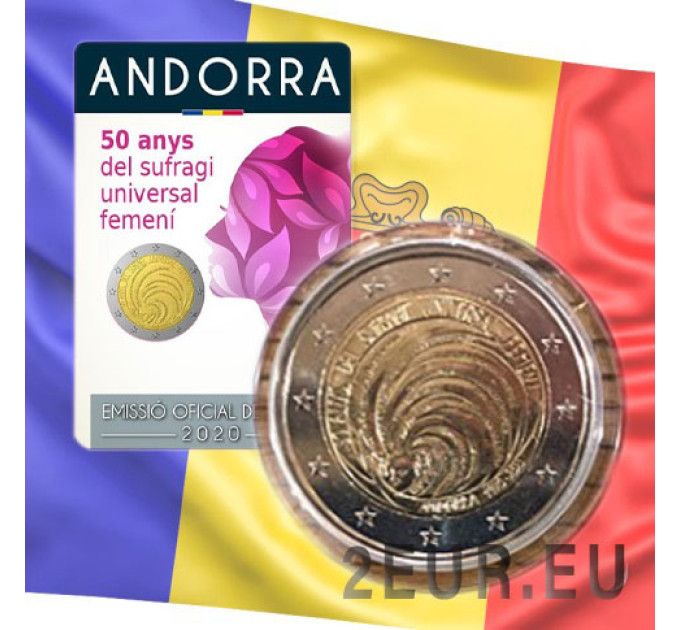 Andorra 2 euro BU coincard 2020 - 50 jaar sinds Andorra vrouwenkiesrecht invoerde