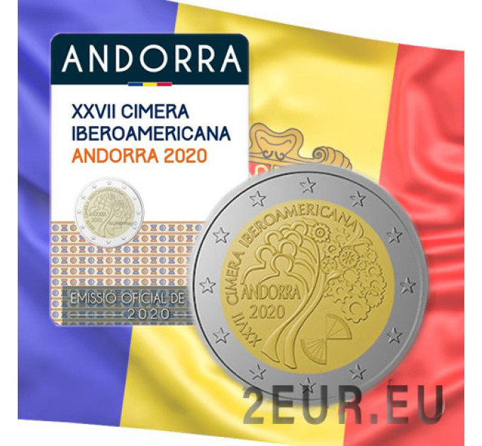 Andorra 2 euro BU coincard 2020 - 27e Ibero-Amerikaanse top in Andorra 