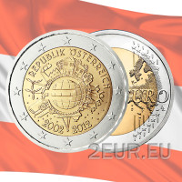 Oostenrijk 2 euro UNC 2012 - 10 jaar Euro Cash