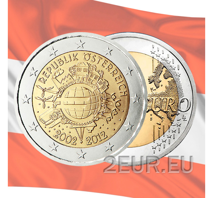 Oostenrijk 2 euro UNC 2012 - 10 jaar Euro Cash