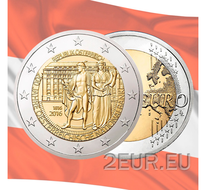 Oostenrijk 2 euro UNC 2016 - 200e verjaardag van de oprichting van de Nationale Bank van Oostenrijk