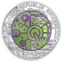 Oostenrijk 25 euro Zilveren Niobium-munt 2025 - Digitalisering