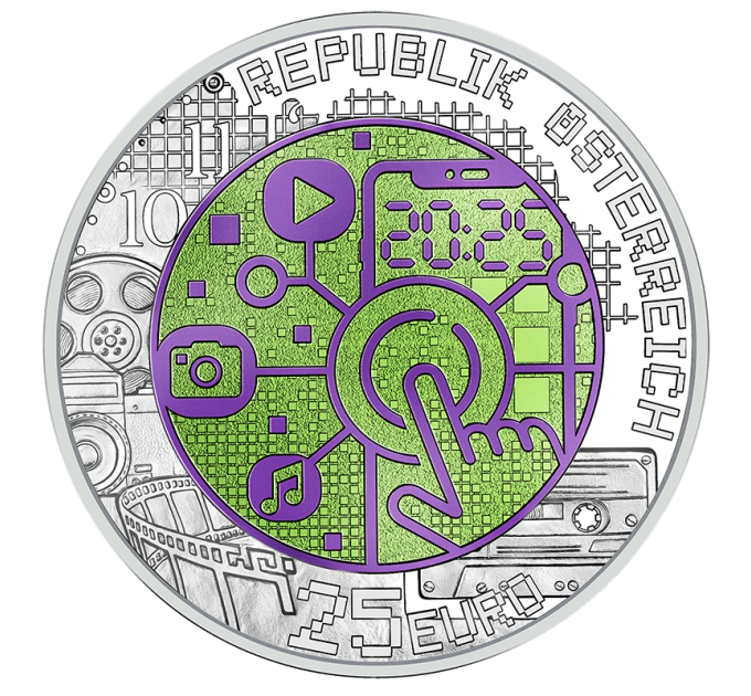 Oostenrijk 25 euro Zilveren Niobium-munt 2025 - Digitalisering