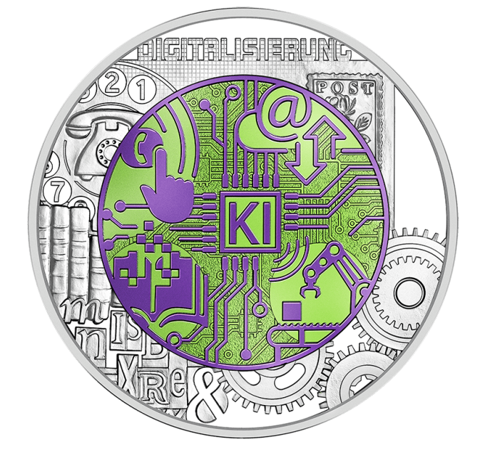Oostenrijk 25 euro Zilveren Niobium-munt 2025 - Digitalisering