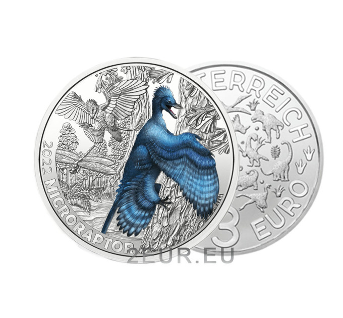 Oostenrijk 3 euromunt 2022 - Microraptor