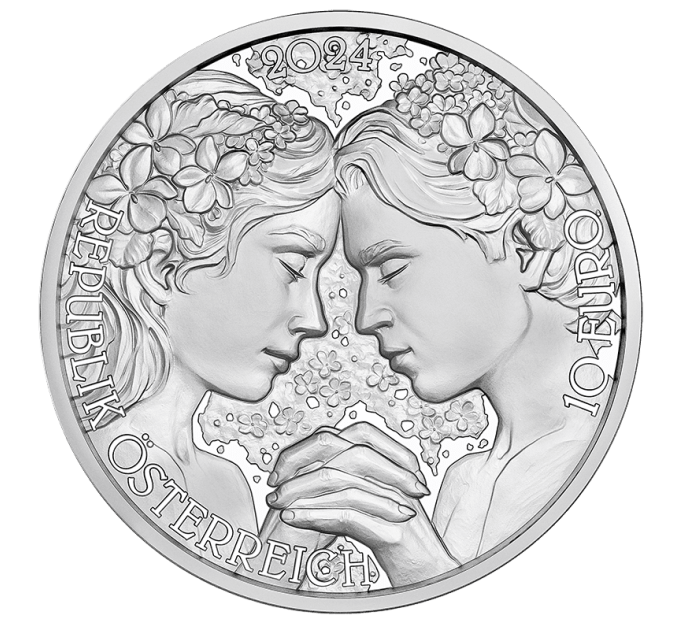 Oostenrijk 10 euro Zilveren munt Proof 2024 - Violet