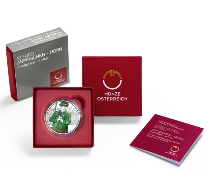 Oostenrijk 10 euro Zilveren munt Proof 2026 - Opdirndln – Anpirschen - Horn