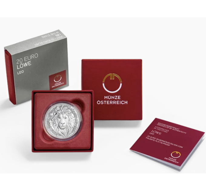Oostenrijk 20 euro Zilveren munt 2026 – Leeuw