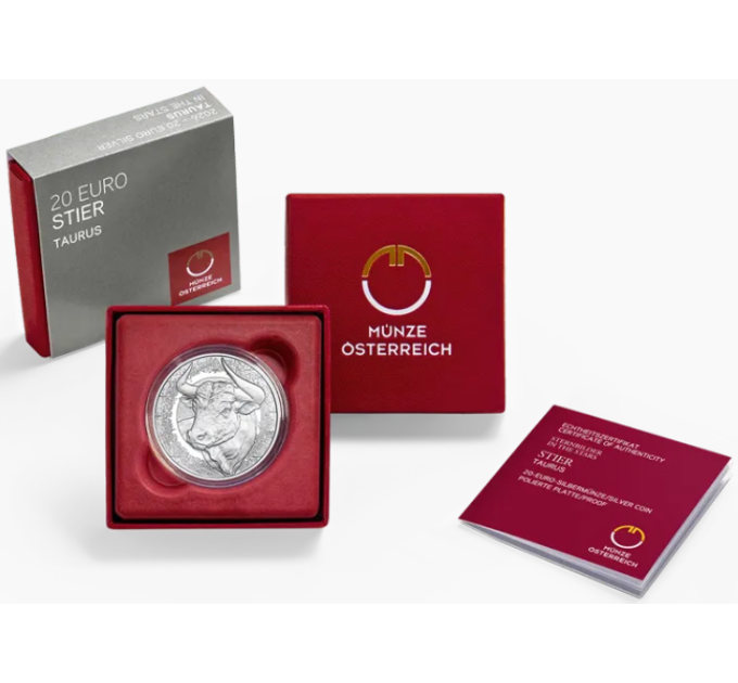 Oostenrijk 20 euro Zilveren munt 2026 – Stier