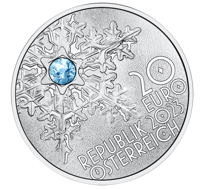 Oostenrijk 20 euro Zilveren munt 2023 – GEHEIMEN VAN SNEEUW