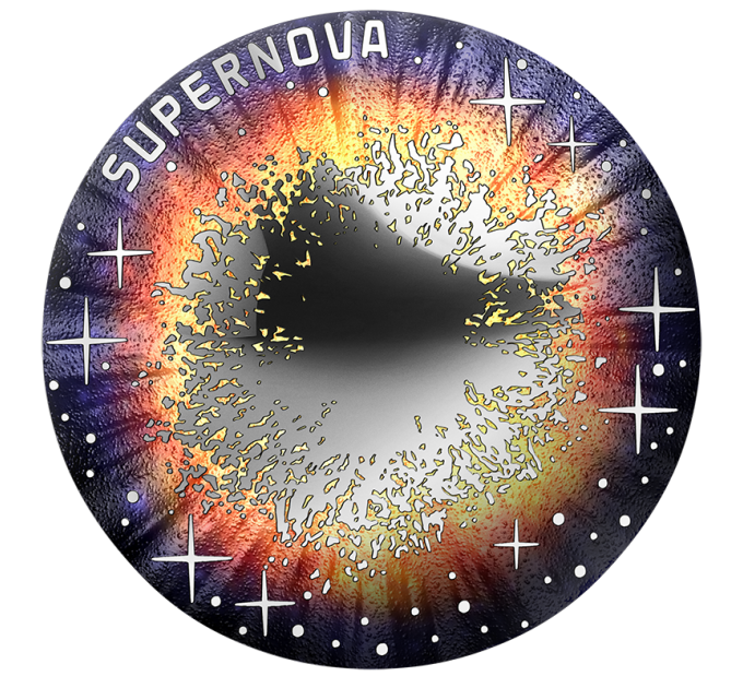 Oostenrijk 20 euro Zilveren munt 2024 – Het onbekende universum – Supernova