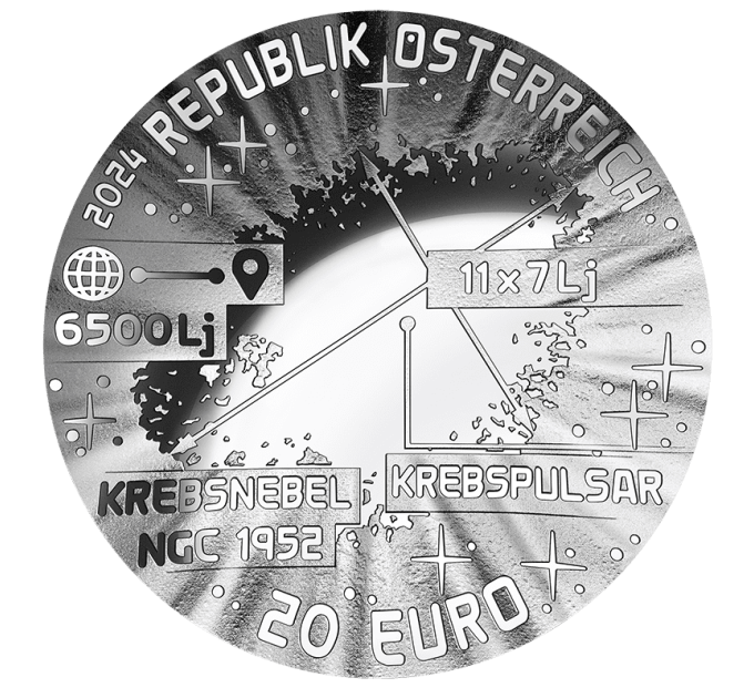 Oostenrijk 20 euro Zilveren munt 2024 – Het onbekende universum – Supernova