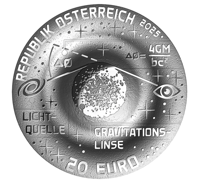 Oostenrijk 20 euro Zilveren munt 2025 – Het onbekende universum – Einstein-ring