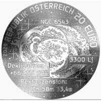 Oostenrijk 20 euro Zilveren munt 2026 – Het onbekende universum – Kattenoognevel