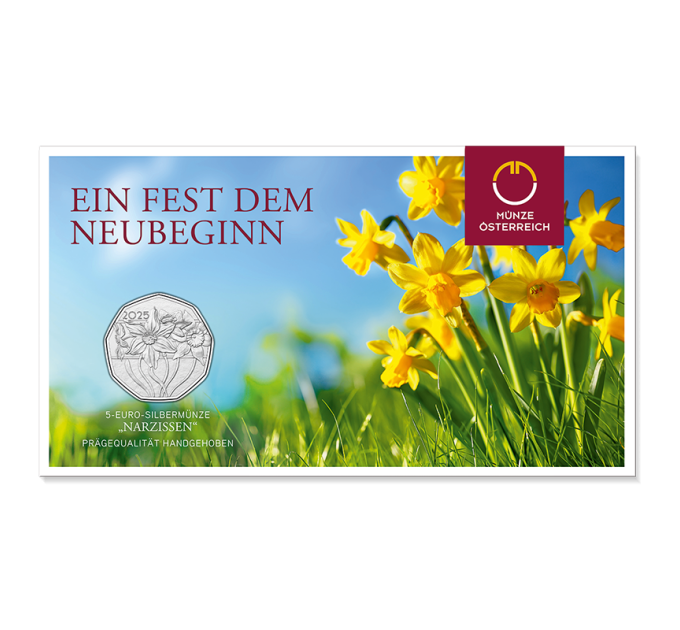 Oostenrijk 5 euro Zilveren munt 2025 - Narcis