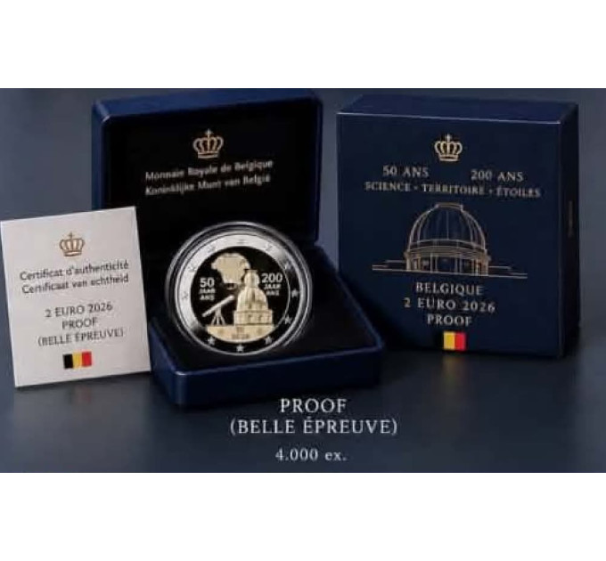 Belgie 2euro proof 2026 - Het Nationaal Geografisch Instituut (NGI)