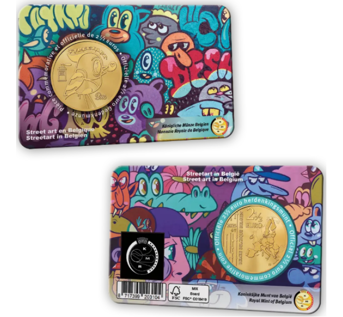 België 2,5 euro BU 2025 - Straatkunst in België - NL+FR