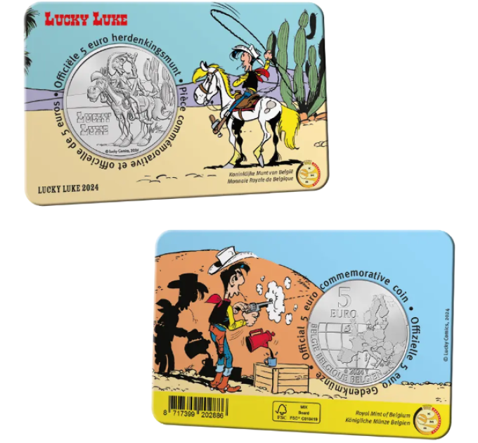 België 5 euro BU 2024 - Gelukkige Luke - Reliëf