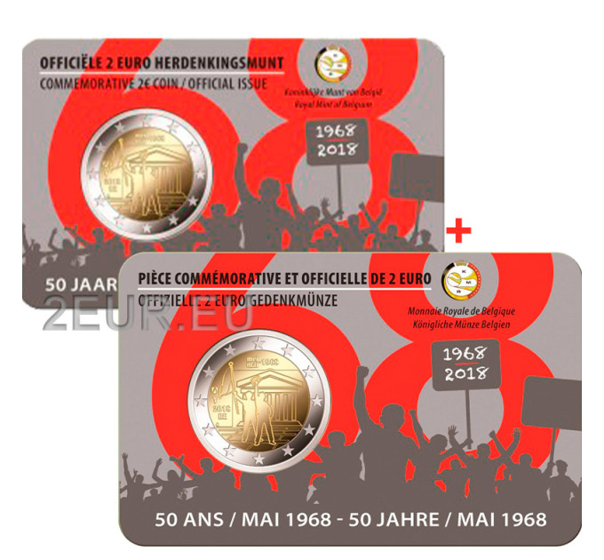 België 2 euro BU 2018 - 50e verjaardag mei 1968 Evenementen in België - Studentenopstand - NL+FR