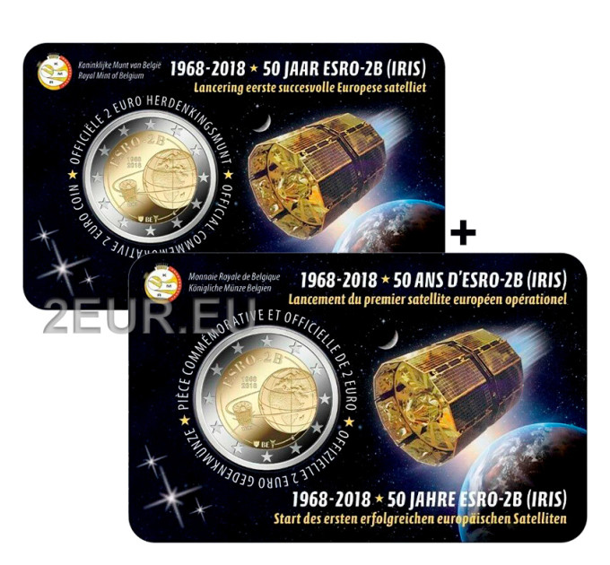 België 2 euro BU 2018 - Europese Satelliet ESRO 2B - NL+FR