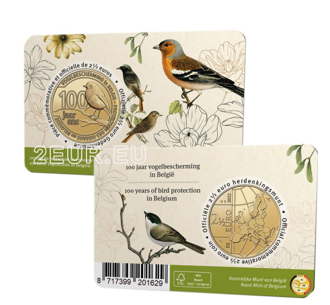 België 2,5 euro BU 2022 - 100 jaar Vogelbescherming in België - FR