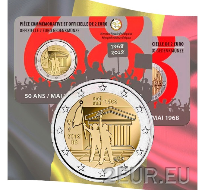 België 2 euro BU 2018 - 50e verjaardag van mei 1968 Evenementen in België - Studentenopstand - FR