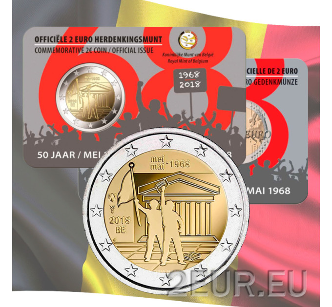 België 2 euro BU 2018 - 50e verjaardag van mei 1968 Evenementen in België - Studentenopstand - NL