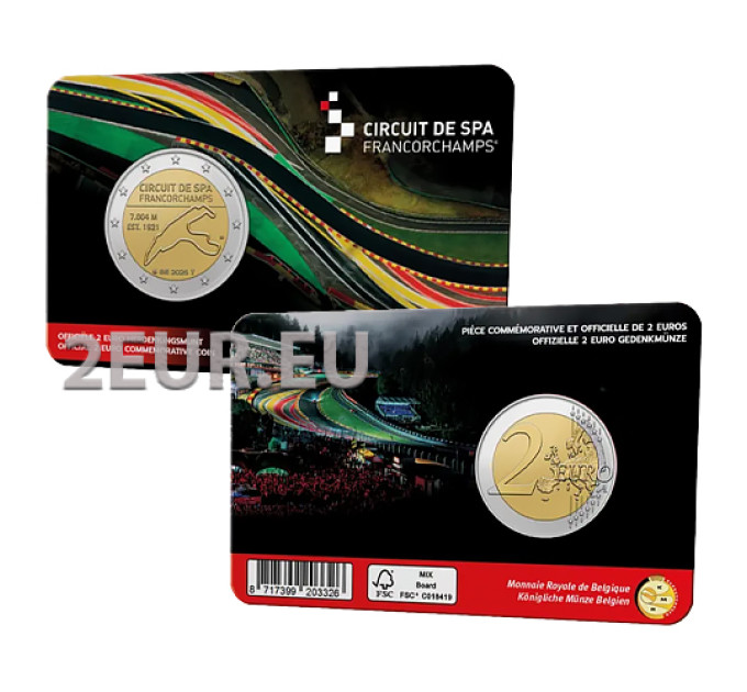 België 2 euro BU 2025 - Circuit van Spa-Francorchamps - NL