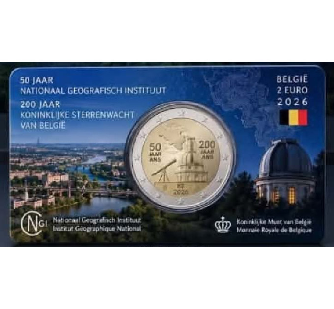 België 2 euro BU 2026 - Het Nationaal Geografisch Instituut (NGI)