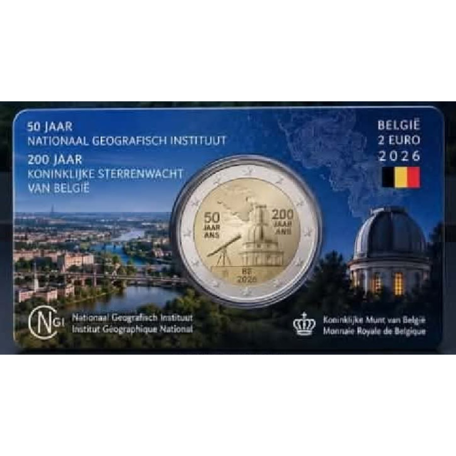 België 2 euro BU 2026 - Het Nationaal Geografisch Instituut (NGI)