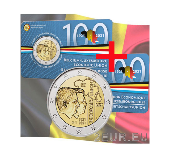 België 2 euro BU 2021 - 100ste verjaardag van de Belgisch-Luxemburgse Economische Unie (BLEU) - NL+FR