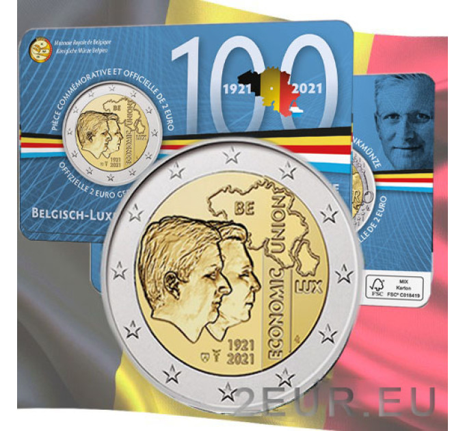 België 2 euro BU 2021 - 100ste verjaardag van de Belgisch-Luxemburgse Economische Unie (BLEU) - FR