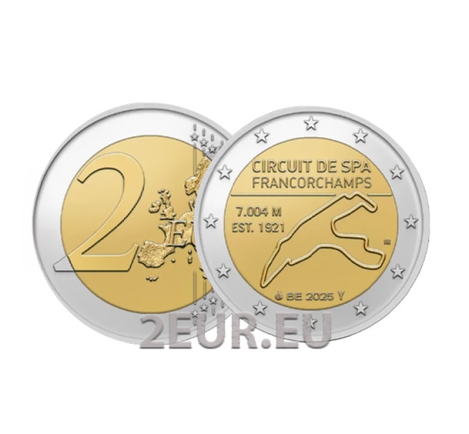 België 2 euro UNC 2025 - Circuit van Spa-Francorchamps