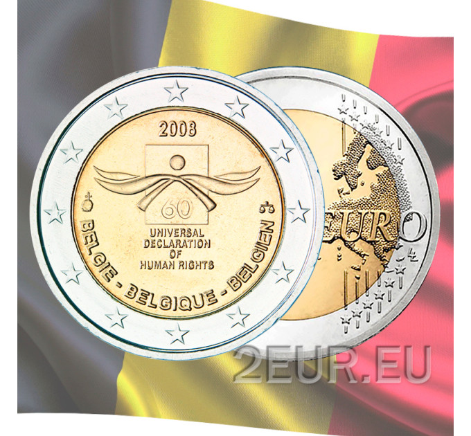 België 2 euro UNC 2008 - 60ste verjaardag van de afkondiging van de mensenrechten 