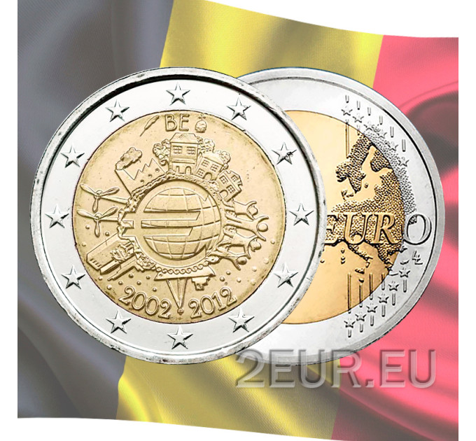 België 2 euro UNC 2012 - 10 jaar Euro Cash 