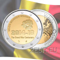 België 2 euro UNC 2014 - 100 jaar sinds het begin van de Eerste Wereldoorlog 