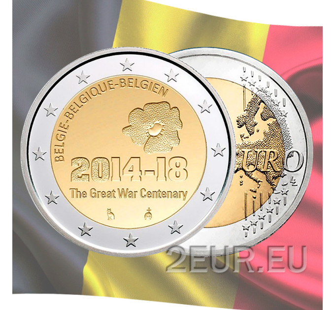 België 2 euro UNC 2014 - 100 jaar sinds het begin van de Eerste Wereldoorlog 