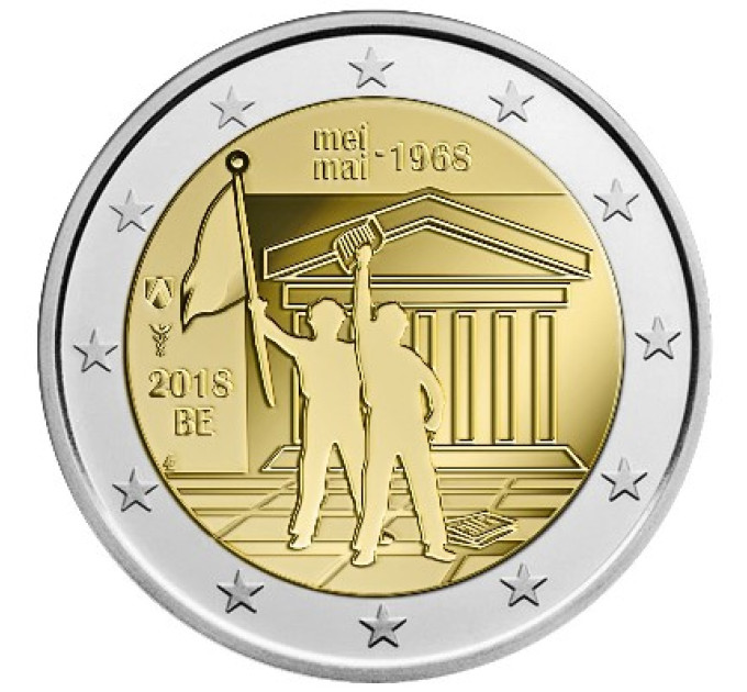 België 2 euro UNC 2018 - 50e verjaardag van mei 1968 Evenementen in België - Studentenopstand