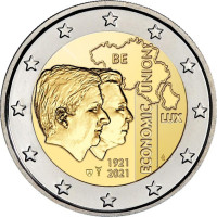 België 2 euro UNC 2021 - 100ste verjaardag van de Belgisch-Luxemburgse Economische Unie (BLEU) 