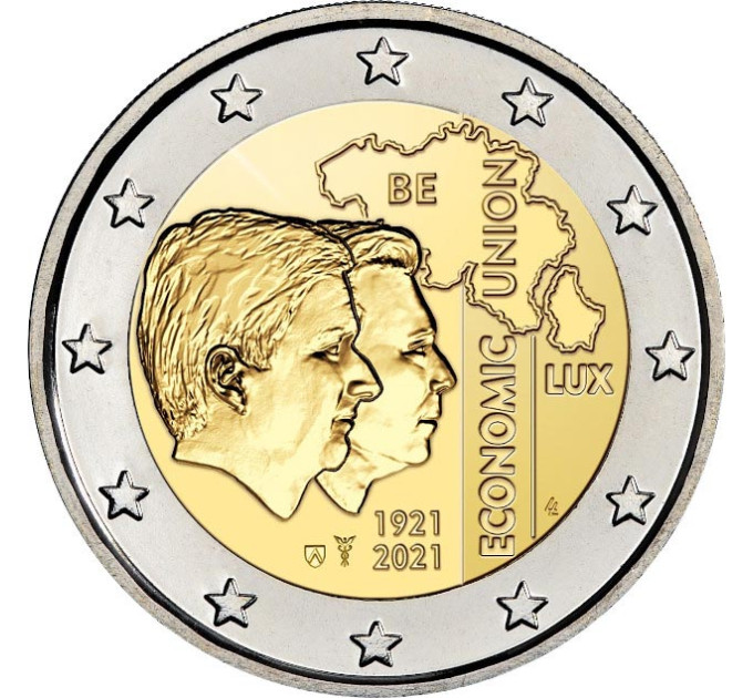 België 2 euro UNC 2021 - 100ste verjaardag van de Belgisch-Luxemburgse Economische Unie (BLEU) 