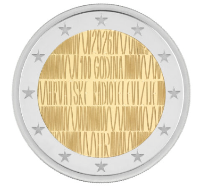 Kroatië 2 euro UNC 2026 - 100 jaar Kroatische radio en televisie