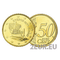 Cyprus 50 cent UNC 2014